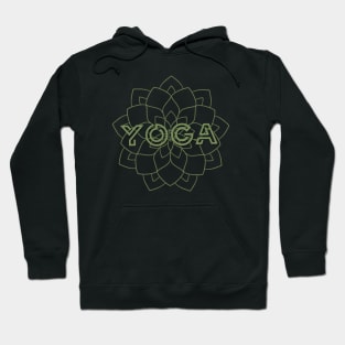 YOGA and LOTUS FLOWER in green Hoodie